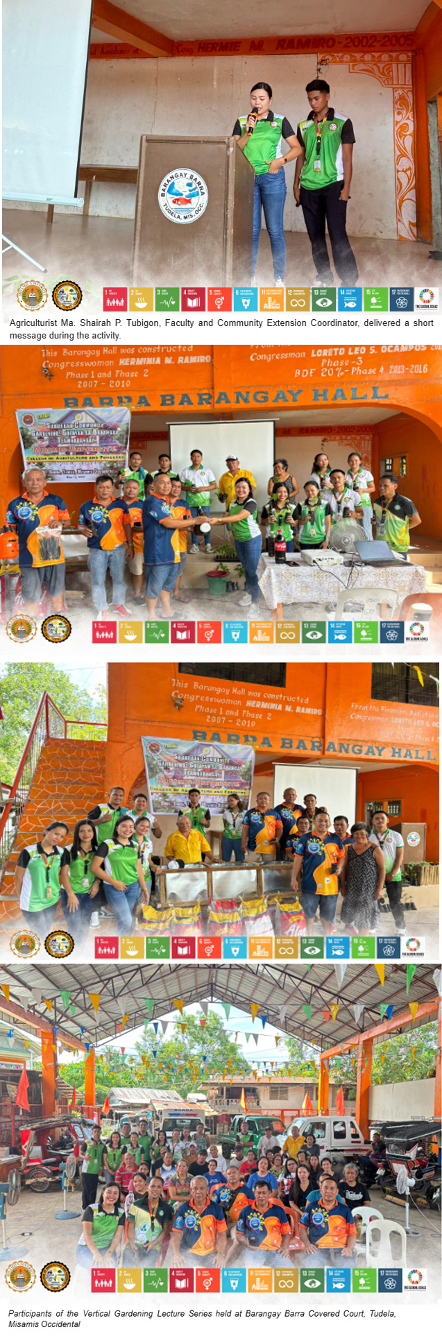 YOUNG FARMERS FROM MISAMIS UNIVERSITY PROMOTE SUSTAINABLE VERTICAL GARDENING FOR COASTAL RESIDENTS OF BARANGAY BARRA, TUDELA, MISAMIS OCCIDENTAL